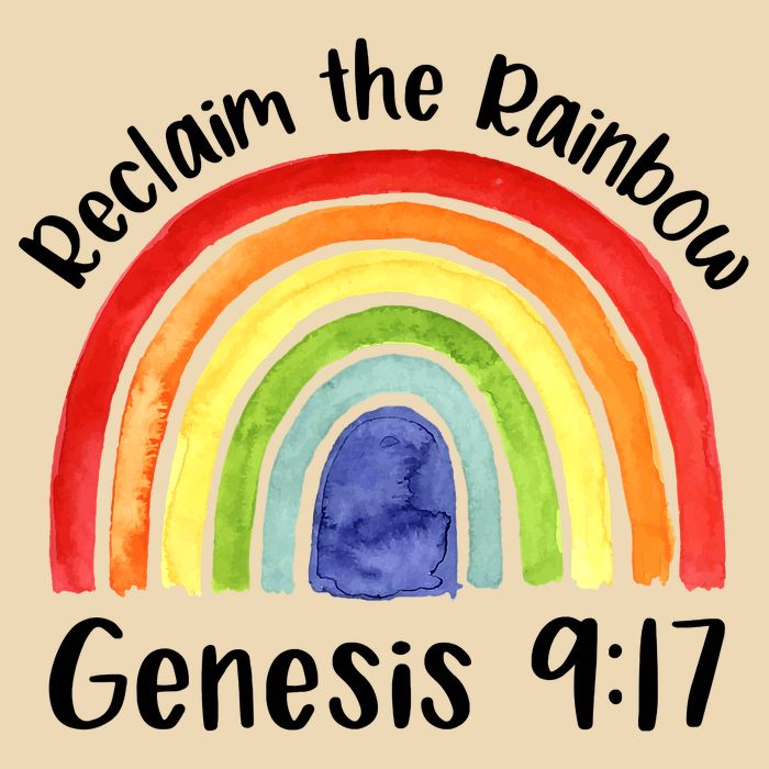 Christian Reclaim The Rainbow Jesus Lover Proverb Tee Drawstring Bag