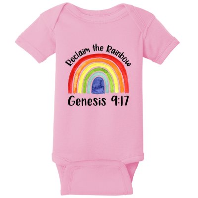 Christian Reclaim The Rainbow Jesus Lover Proverb Tee Baby Bodysuit