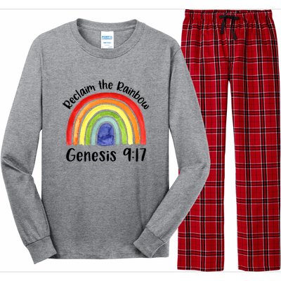 Christian Reclaim The Rainbow Jesus Lover Proverb Tee Long Sleeve Pajama Set