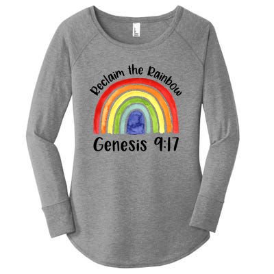 Christian Reclaim The Rainbow Jesus Lover Proverb Tee Women's Perfect Tri Tunic Long Sleeve Shirt