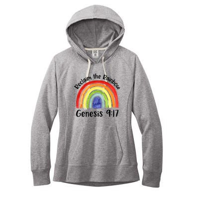 Christian Reclaim The Rainbow Jesus Lover Proverb Tee Women's Fleece Hoodie