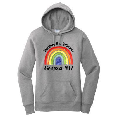 Christian Reclaim The Rainbow Jesus Lover Proverb Tee Women's Pullover Hoodie