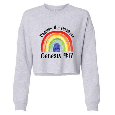 Christian Reclaim The Rainbow Jesus Lover Proverb Tee Cropped Pullover Crew