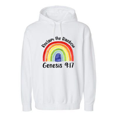 Christian Reclaim The Rainbow Jesus Lover Proverb Tee Garment-Dyed Fleece Hoodie