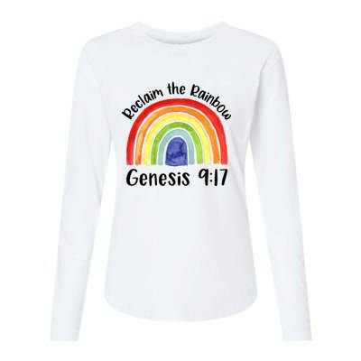 Christian Reclaim The Rainbow Jesus Lover Proverb Tee Womens Cotton Relaxed Long Sleeve T-Shirt