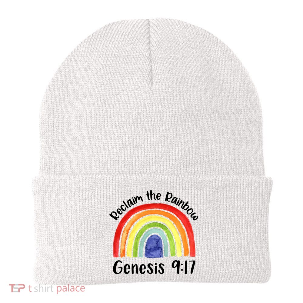 Christian Reclaim The Rainbow Jesus Lover Proverb Tee Beanie