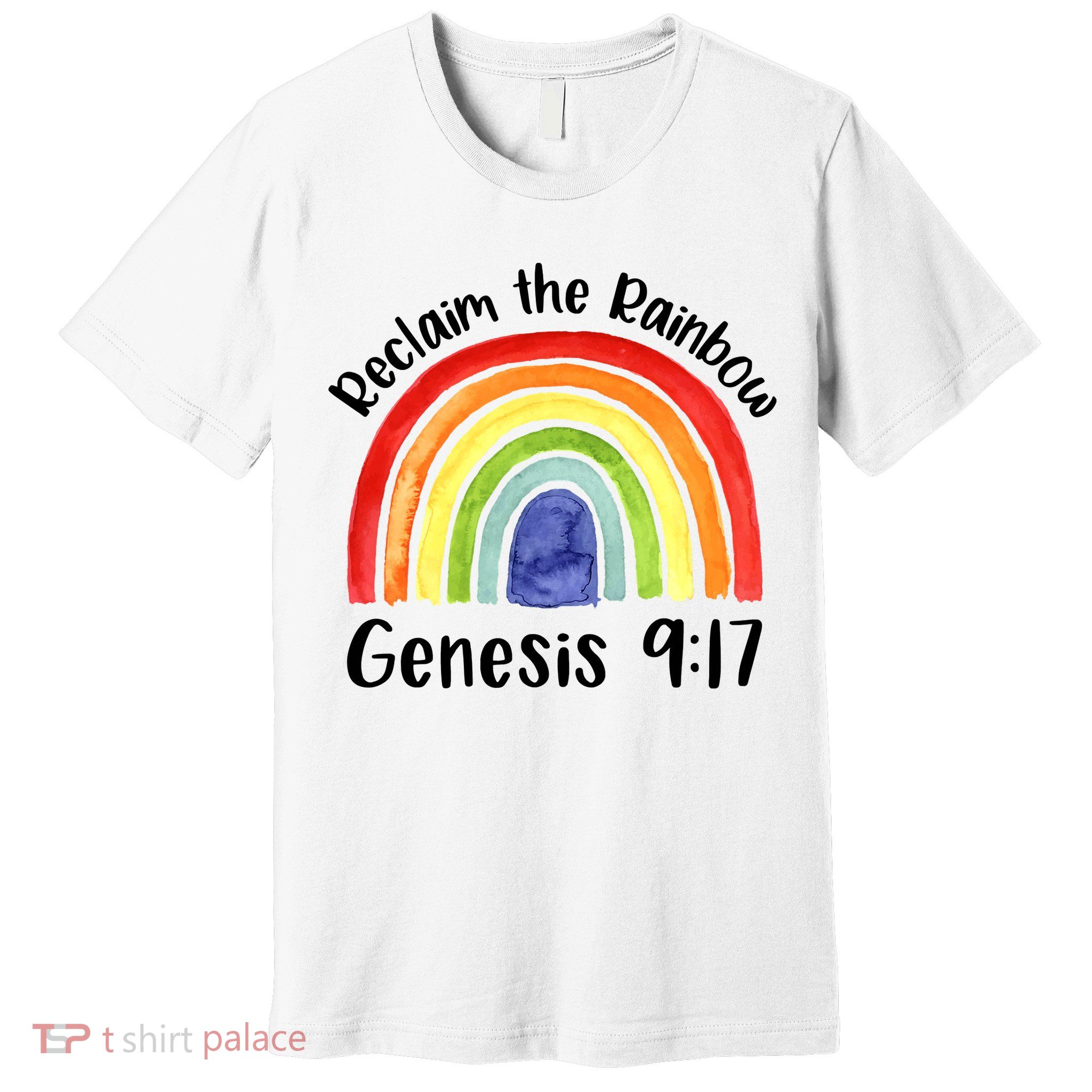 Christian Reclaim The Rainbow Jesus Lover Proverb Tee Premium T-Shirt