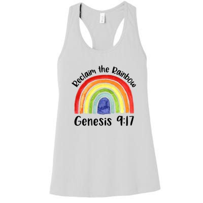 Christian Reclaim The Rainbow Jesus Lover Proverb Tee Women's Racerback Tank