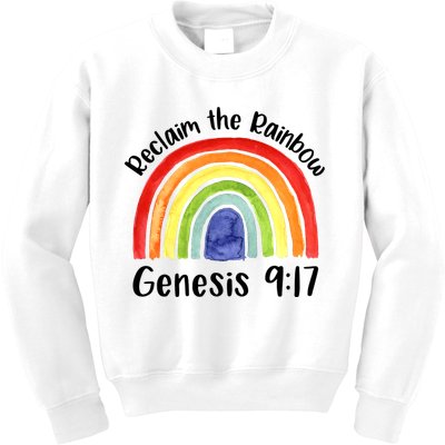 Christian Reclaim The Rainbow Jesus Lover Proverb Tee Kids Sweatshirt
