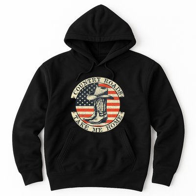 Country Roads Take Me Home Cowboy Western Virginia Retro Hoodie