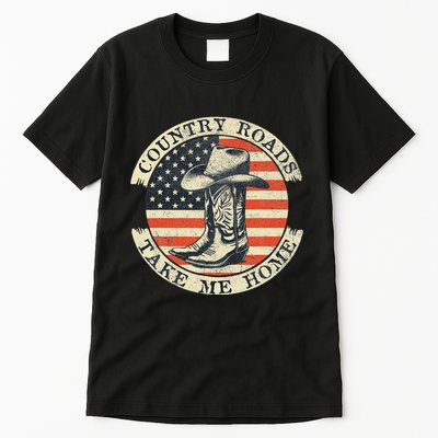 Country Roads Take Me Home Cowboy Western Virginia Retro Tall T-Shirt