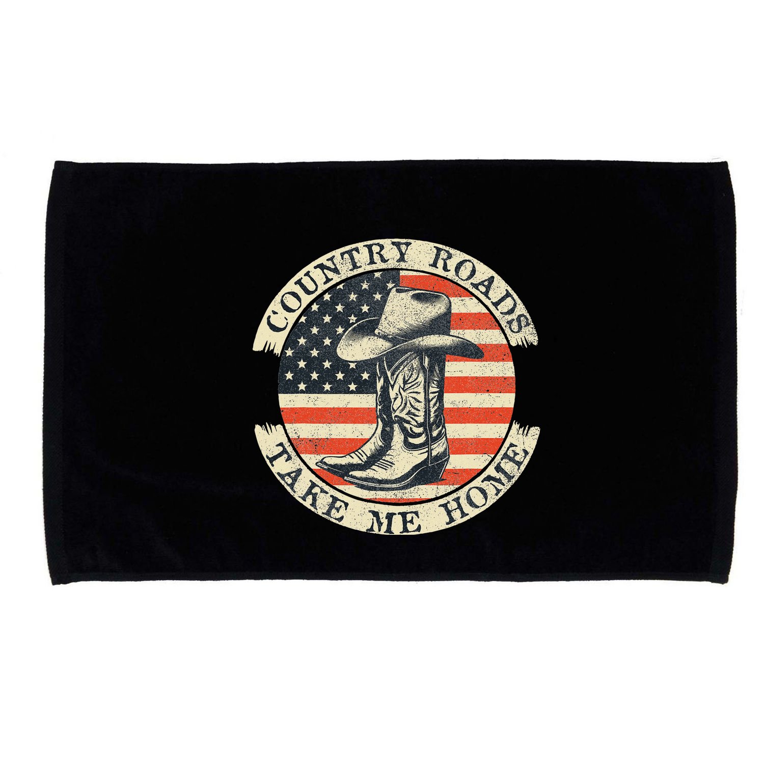 Country Roads Take Me Home Cowboy Western Virginia Retro Microfiber Hand Towel