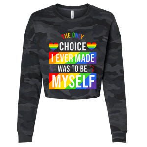 Colorful Rainbow The Only Choice I Ever Made Lgbt Lgbtq Cute Gift Cropped Pullover Crew