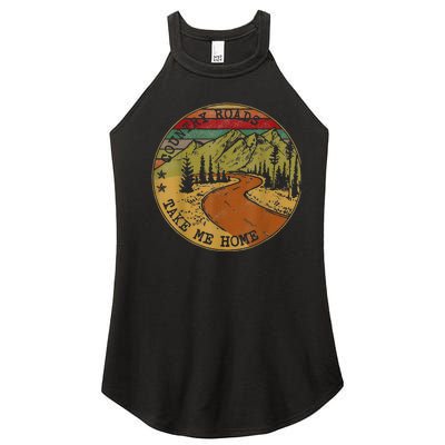 Country Roads Take Me Home Farmer Women’s Perfect Tri Rocker Tank