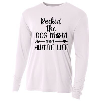 Cute Rocking The Dog Mom And Aunt Life Mothers Day Wo Cooling Performance Long Sleeve Crew