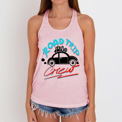 Cool Road Trip Crew Funny Summer Vacation Travel Fan Gift Funny Gift Women's Knotted Racerback Tank