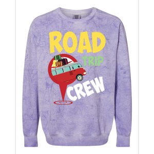 Cool Road Trip Crew Funny Summer Vacation Travel Fan Gift Meaningful Gift Colorblast Crewneck Sweatshirt