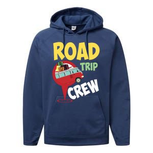 Cool Road Trip Crew Funny Summer Vacation Travel Fan Gift Meaningful Gift Performance Fleece Hoodie