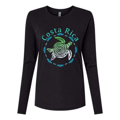 Costa Rica Tee Vintage Tribal Turtle Womens Cotton Relaxed Long Sleeve T-Shirt