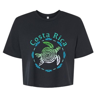 Costa Rica Tee Vintage Tribal Turtle Bella+Canvas Jersey Crop Tee