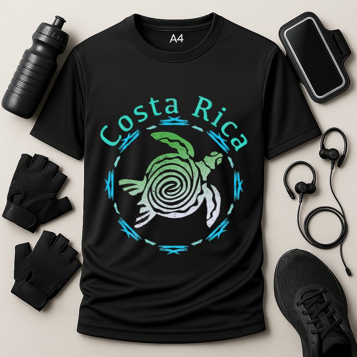 Costa Rica Tee Vintage Tribal Turtle Performance Shirt