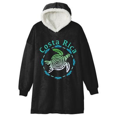 Costa Rica Tee Vintage Tribal Turtle Hooded Wearable Blanket