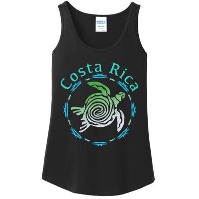 Costa Rica Tee Vintage Tribal Turtle Ladies Essential Tank