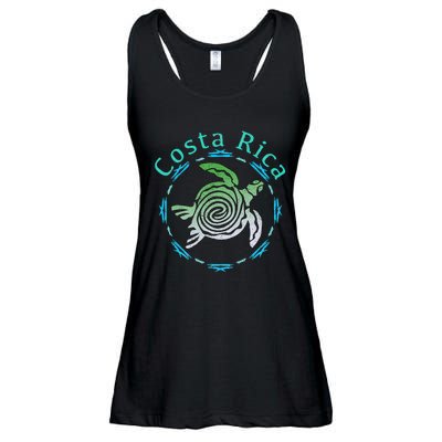 Costa Rica Tee Vintage Tribal Turtle Ladies Essential Flowy Tank