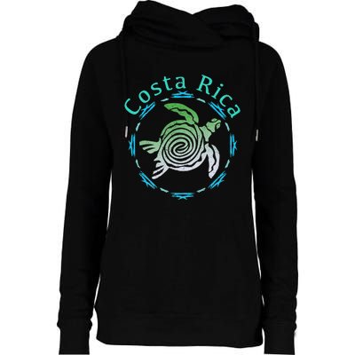 Costa Rica Tee Vintage Tribal Turtle Womens Funnel Neck Pullover Hood