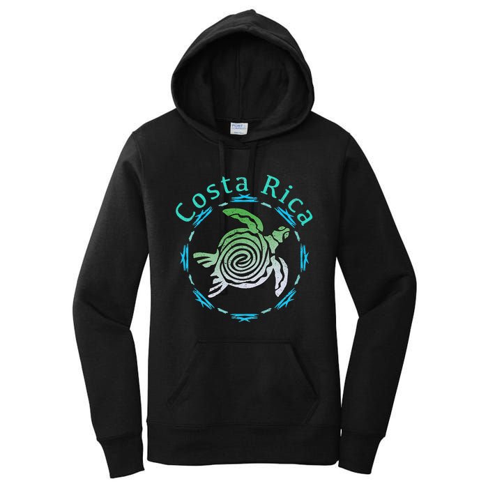 Costa Rica Tee Vintage Tribal Turtle Women's Pullover Hoodie