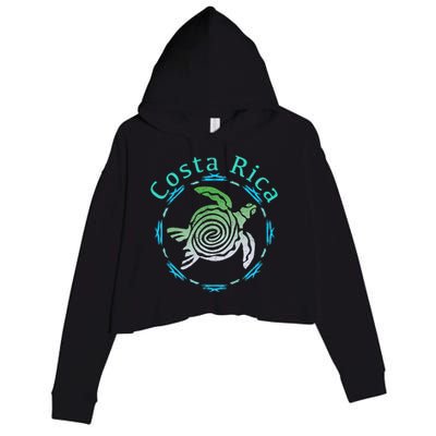 Costa Rica Tee Vintage Tribal Turtle Crop Fleece Hoodie