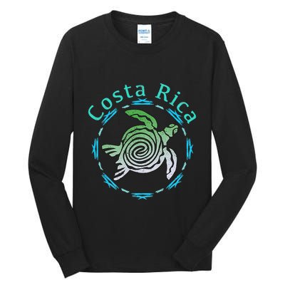 Costa Rica Tee Vintage Tribal Turtle Tall Long Sleeve T-Shirt