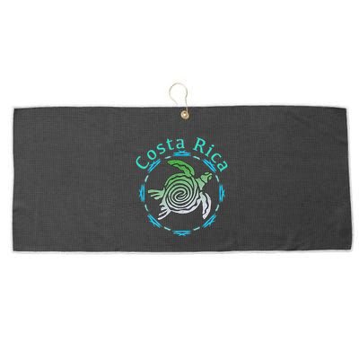 Costa Rica Tee Vintage Tribal Turtle Large Microfiber Waffle Golf Towel