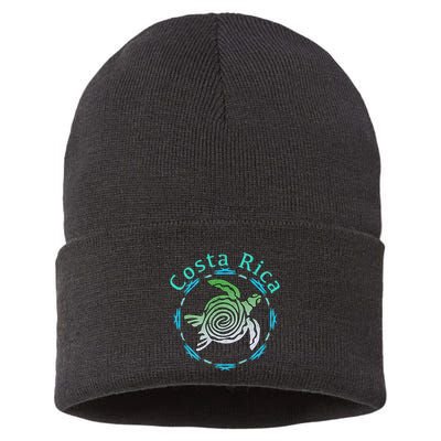 Costa Rica Tee Vintage Tribal Turtle Sustainable Knit Beanie