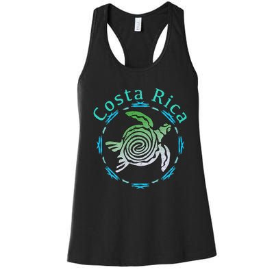 Costa Rica Tee Vintage Tribal Turtle Women's Racerback Tank