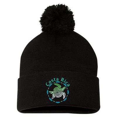 Costa Rica Tee Vintage Tribal Turtle Pom Pom 12in Knit Beanie