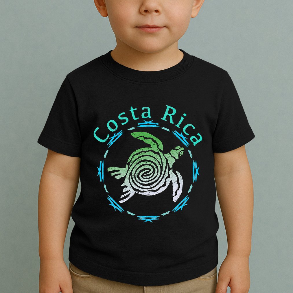 Costa Rica Tee Vintage Tribal Turtle Toddler T-Shirt