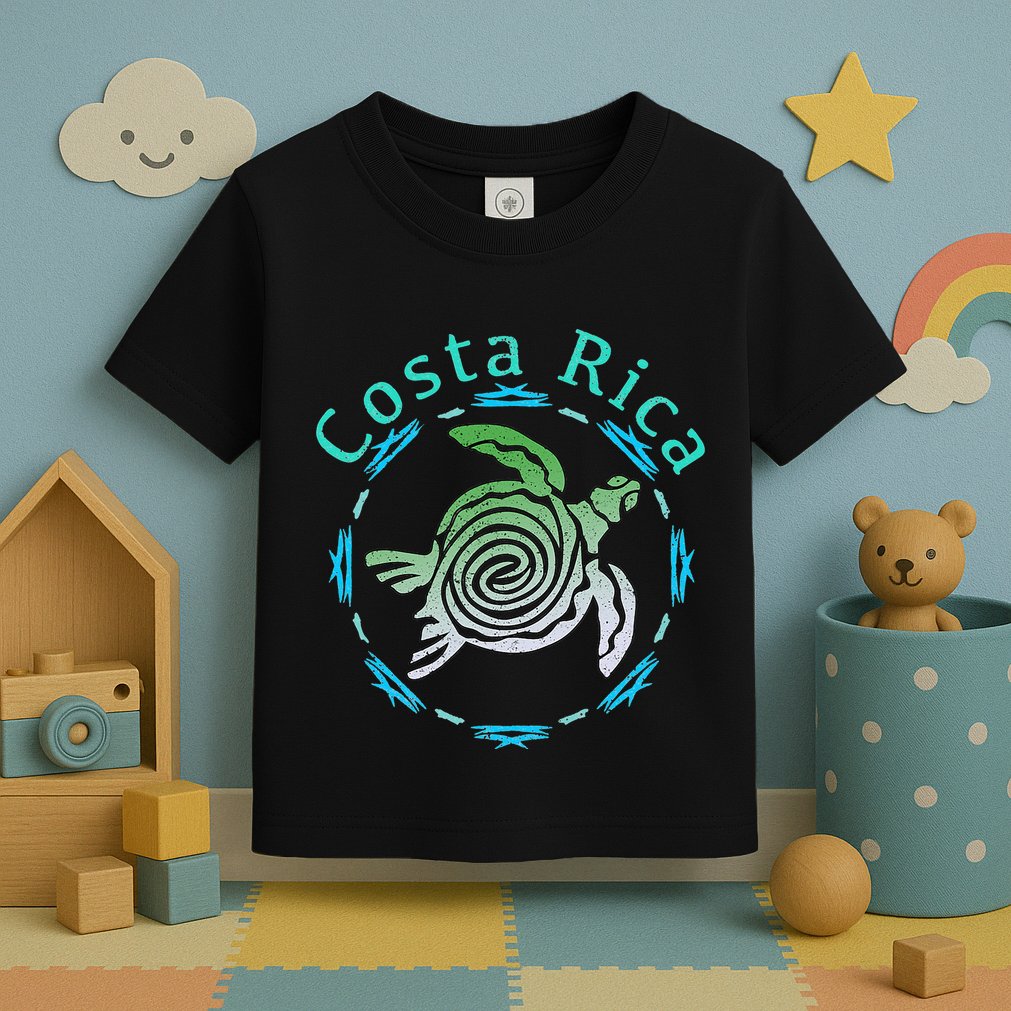 Costa Rica Tee Vintage Tribal Turtle Toddler T-Shirt