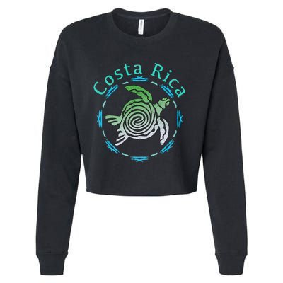 Costa Rica Tee Vintage Tribal Turtle Cropped Pullover Crew