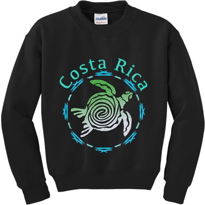 Costa Rica Tee Vintage Tribal Turtle Kids Sweatshirt