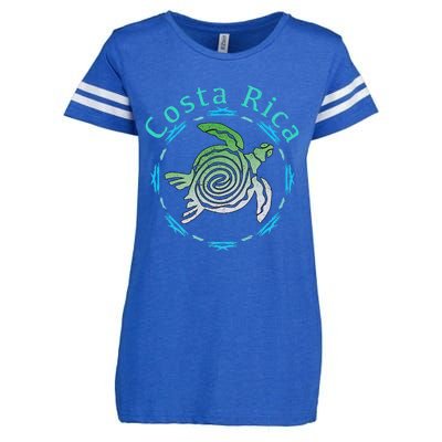 Costa Rica Tee Vintage Tribal Turtle Enza Ladies Jersey Football T-Shirt