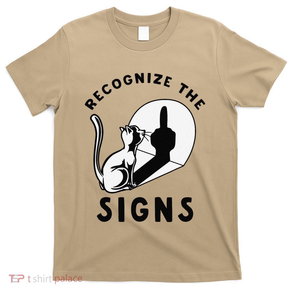 Cat Recognize The Sign Funny Middle Finger Shadow Sarcastic .Png T-Shirt