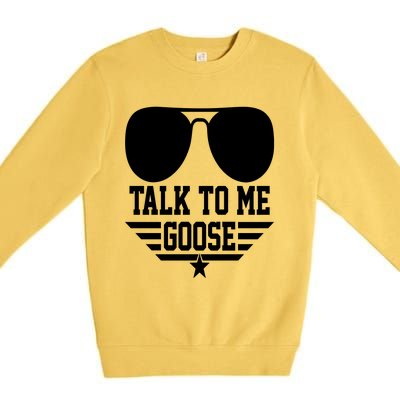 Cool Retro Talk To Me Goose Gift Premium Crewneck Sweatshirt