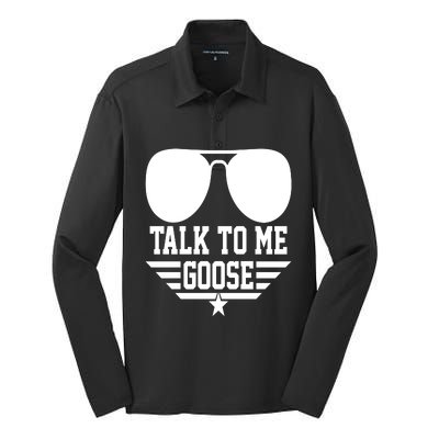 Cool Retro Talk To Me Goose Gift Silk Touch Performance Long Sleeve Polo