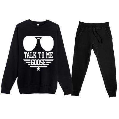 Cool Retro Talk To Me Goose Gift Premium Crewneck Sweatsuit Set