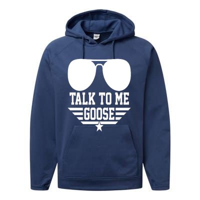 Cool Retro Talk To Me Goose Gift Performance Fleece Hoodie