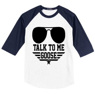 Cool Retro Talk To Me Goose Gift Baseball Sleeve Shirt