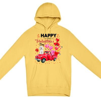 Cute Red Truck Poodle Valentines Day Costume Gift Premium Pullover Hoodie