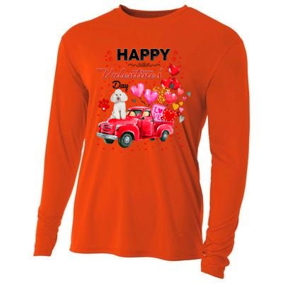 Cute Red Truck Poodle Valentines Day Costume Gift Cooling Performance Long Sleeve Crew