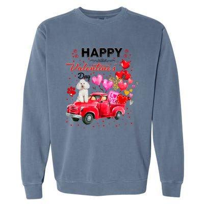 Cute Red Truck Poodle Valentines Day Costume Gift Garment-Dyed Sweatshirt